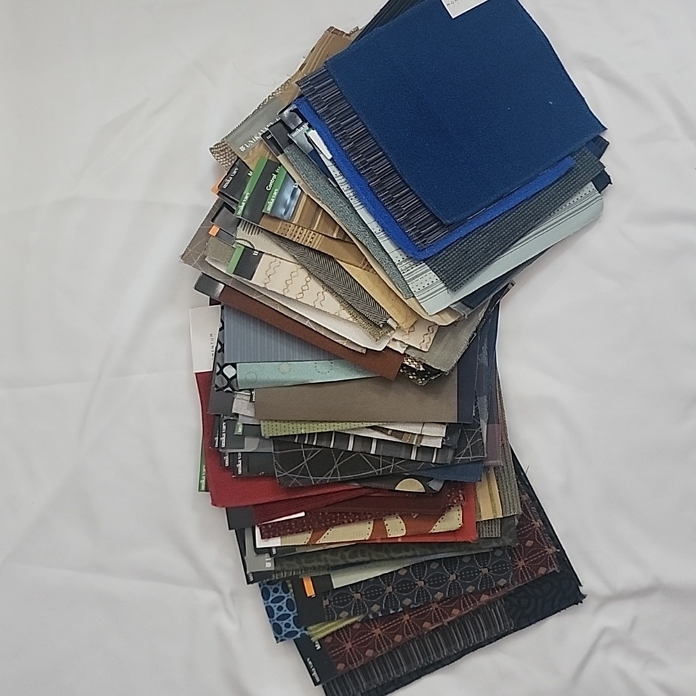 4lb Lot Of Assorted Fabric Samples Swatches in Various Colors Box B